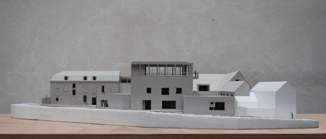 Maquette du musée, côté rue Gustave Flaubert.