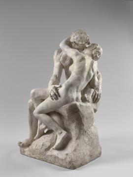 Auguste Rodin, Le Baiser, plâtre patiné, vers 1885, musée Rodin