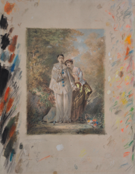 Faustin Besson, Pierrot amoureux, pastel sur papier, don Alfred Boucher, 1902 